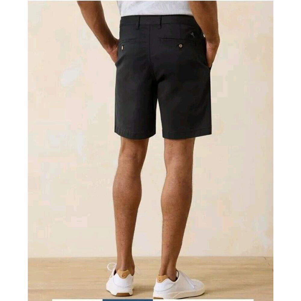 Tommy Bahama Mens Boracay Shorts Black Stretch‎ Cotton Tencel Blend Sz 35 - Picture 2 of 9